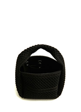 Siyah Örgü Dokulu Kadın Çanta